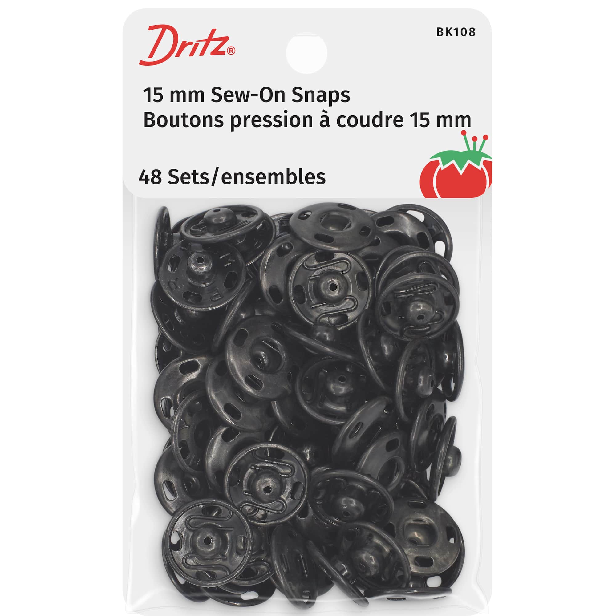 Dritz® 5/8" Black Sew-On Snaps, 48 Sets